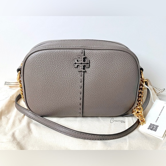 New Tory Burch McGraw Leather Camera Bag Maple - Picture 2 of 9